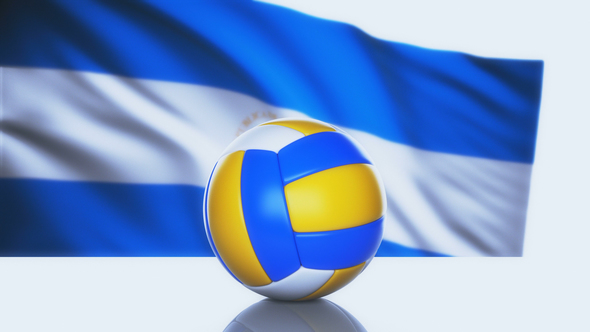Volleyball Ball with Nicaragua Flag alt