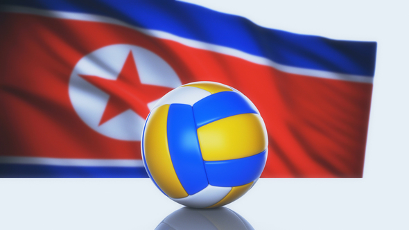 Volleyball Ball with North Korea Flag alt