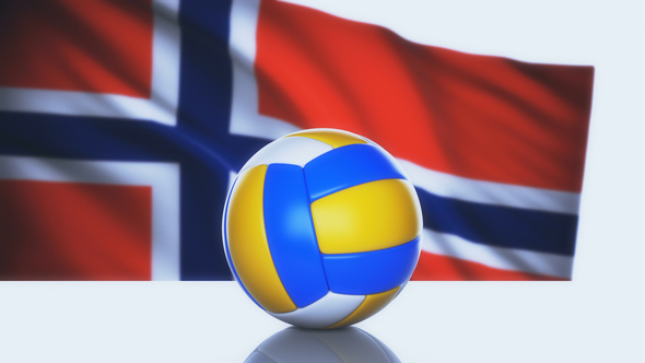 Volleyball Ball with Norway Flag alt