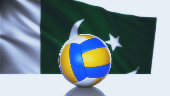 Volleyball Ball with Pakistan Flag alt