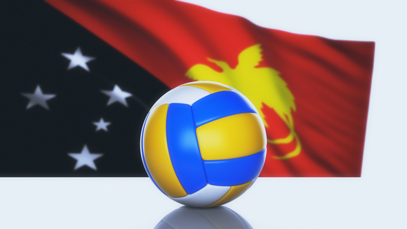 Volleyball Ball with Papua New Guinea Flag alt