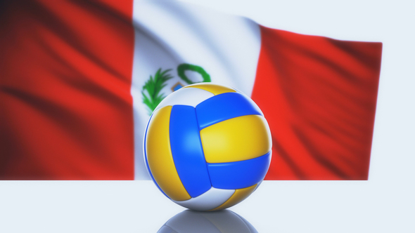 Volleyball Ball with Peru Flag alt