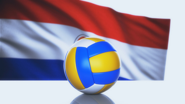 Volleyball Ball with Paraguay Flag alt