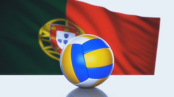 Volleyball Ball with Portugal Flag alt
