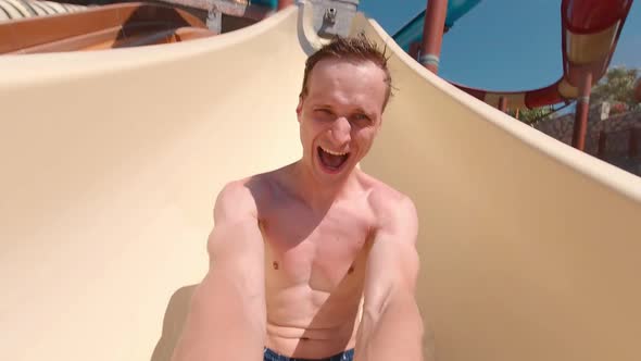 Man On Water Slide Slow Motion