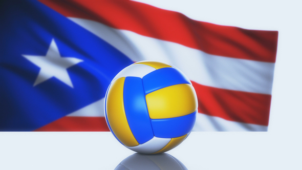 Volleyball Ball with Puerto Rico Flag alt