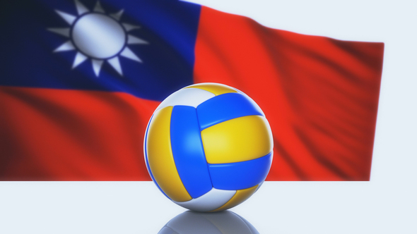 Volleyball Ball with Taiwan Flag alt