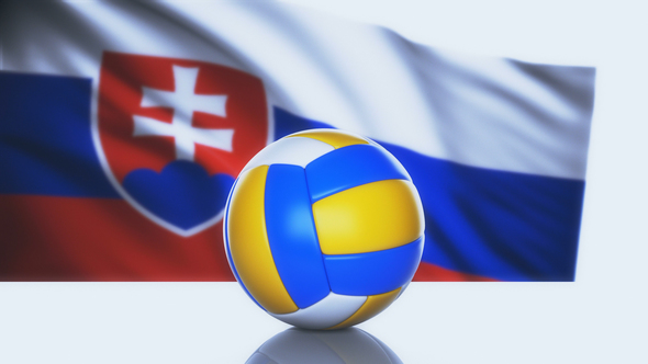 Volleyball Ball with Slovakia Flag alt