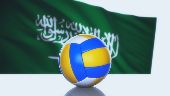 Volleyball Ball with Saudi Arabia Flag alt