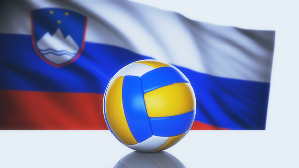 Volleyball Ball with Slovenia Flag alt
