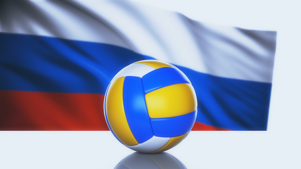 Volleyball Ball with Russian Flag alt