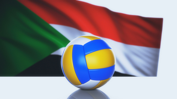 Volleyball Ball with Sudan Flag alt
