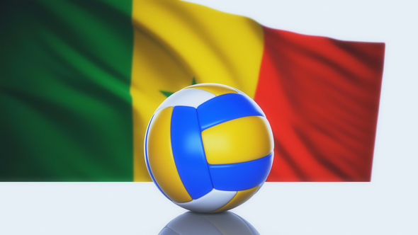Volleyball Ball with Senegal Flag alt