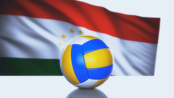 Volleyball Ball with Tajikistan Flag alt