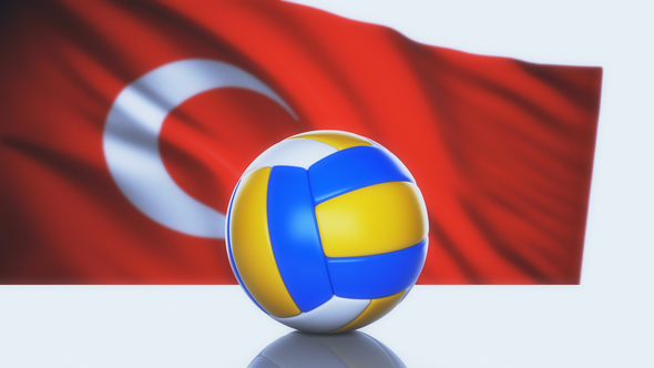 Volleyball Ball with Turkey Flag alt