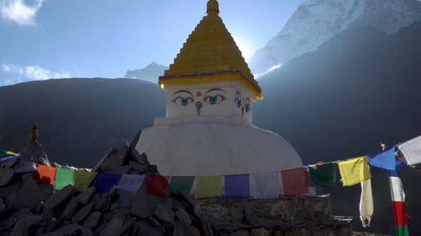 Buddhist Stupa in the Himalayan Mountains alt