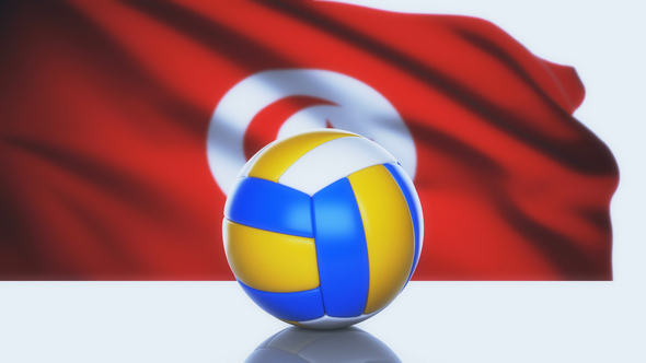 Volleyball Ball with Tunisia Flag alt