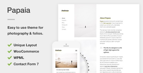 Papaia - Photography & Portfolio WordPress Theme