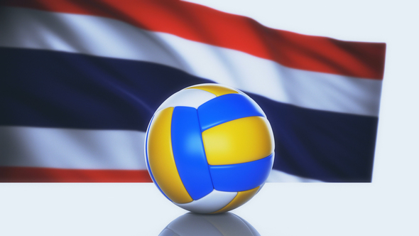Volleyball Ball with Thailand Flag alt