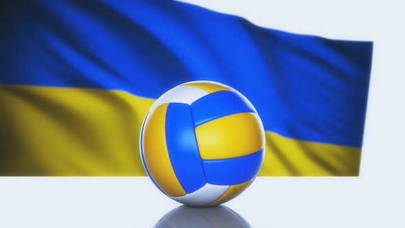 Volleyball Ball with Ukraine Flag alt