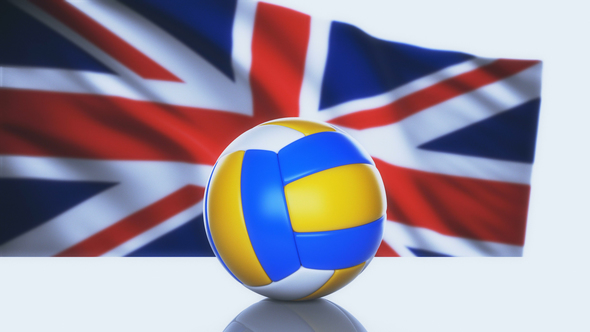 Volleyball Ball with United Kingdom Flag alt