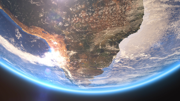 4K Earth Close Up South America