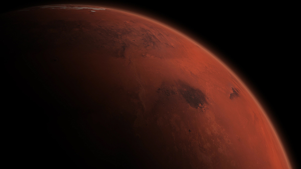4K Mars Close Up North Sunset