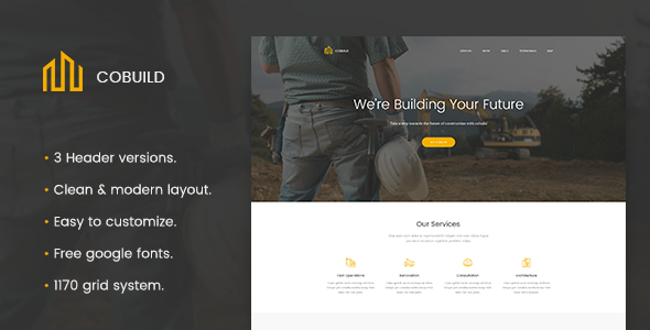 Cobuild - Construction Landing Page PSD Template