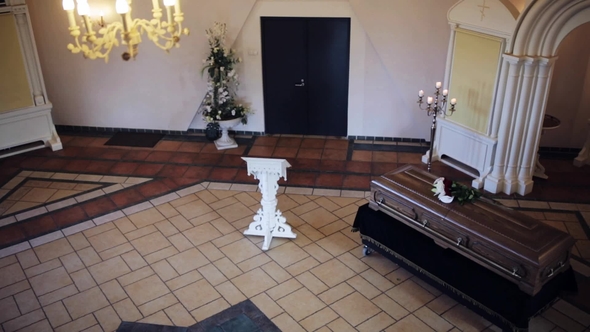 Coffin at Funeral in Orthodox Church