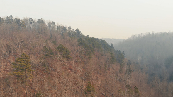 Fire Smoke in the Mountains