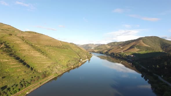 River Douro Surrounded by Mountain Vineyards