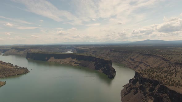 Beautiful Aerial View of The Cove Palisades State Park during a cloudy and sunny summer day. Taken i