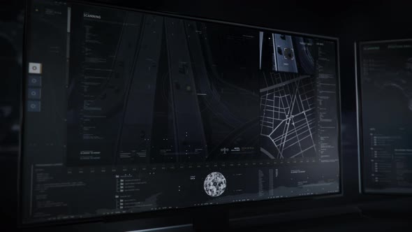 Hi-Tech Police Surveillance Interface Using Drone To Find Illegal Object In Car alt