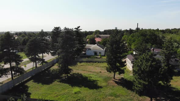 Aerial view of the village house.