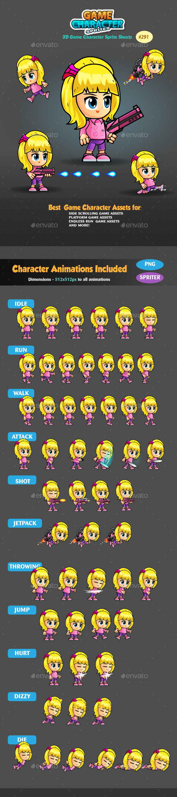 2D Game Character Sprites 291