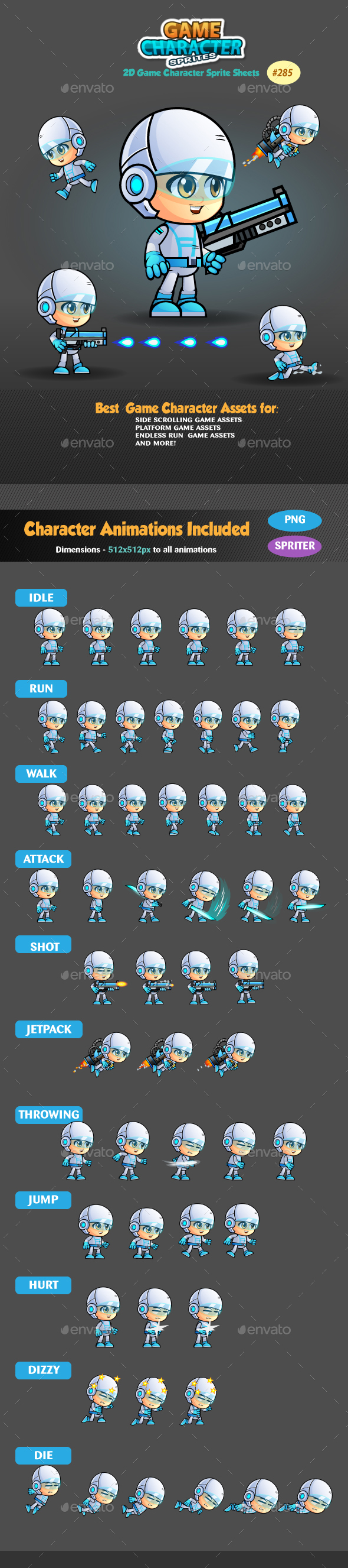 2D Game Character Sprites 285