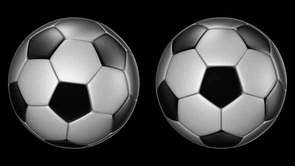 Soccer Balls Rotating on the Axes 360 Degree