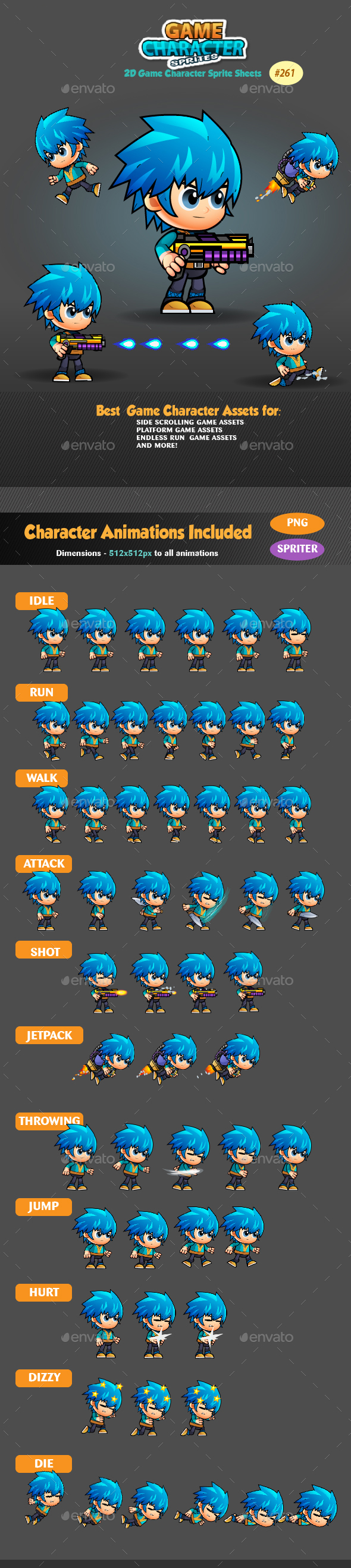 2D Game Character Sprites 262