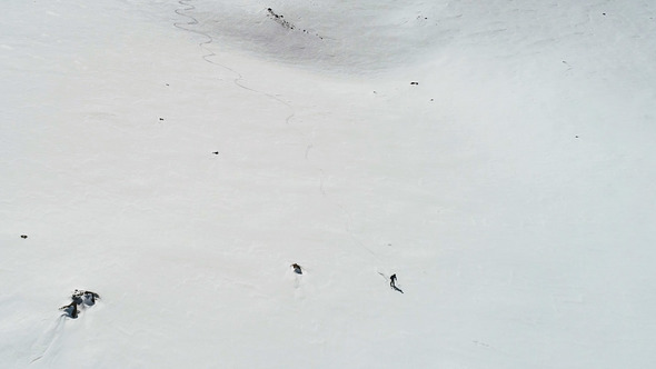 Skier Skiing High Mountains Summit