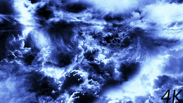 Flying Through Mysterious Dark Night Thunder Clouds alt