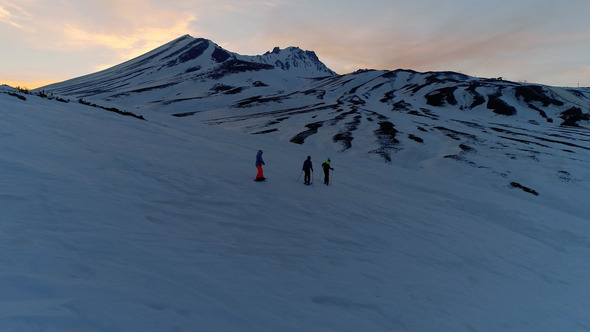 Skiing and Skiers at Night