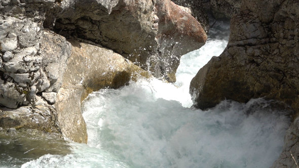 A Fast-moving Stream of the Mountain River