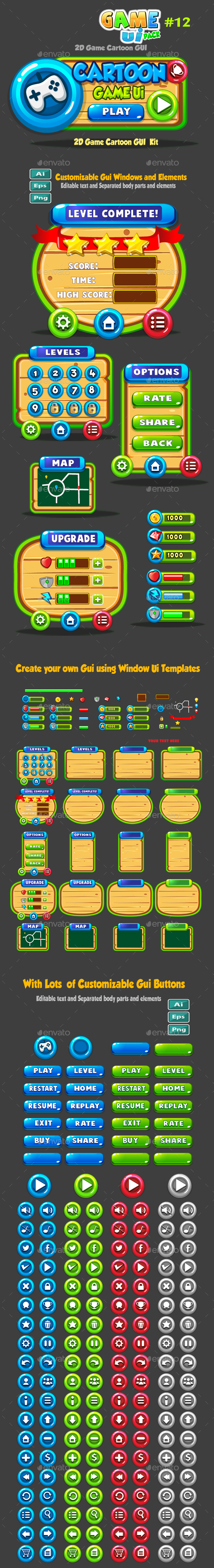 Cartoon Game Ui Pack 10