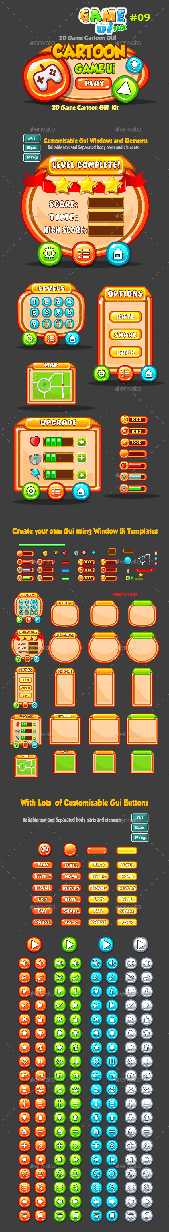 Cartoon Game Ui Pack 09