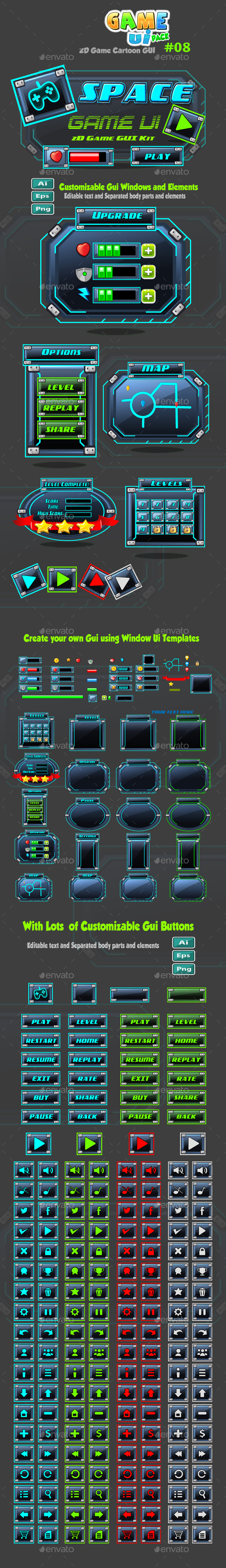 Space Game UI Pack 08