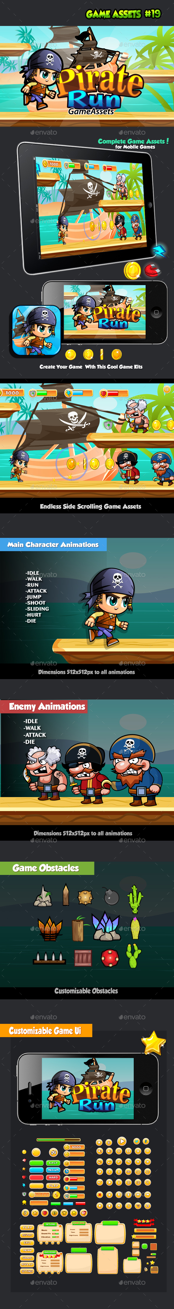 Pirate Run Platformer Game Assets 19