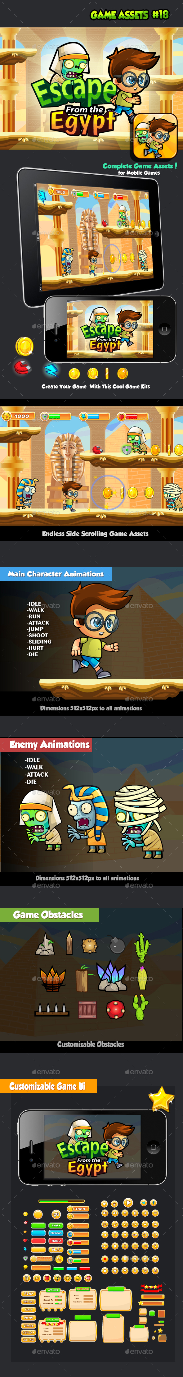 Escape From Egypt Platformer Game Assets 17