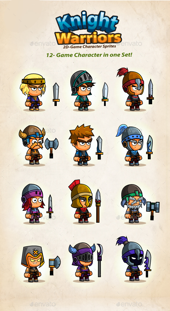 12- Knights Character Sprites