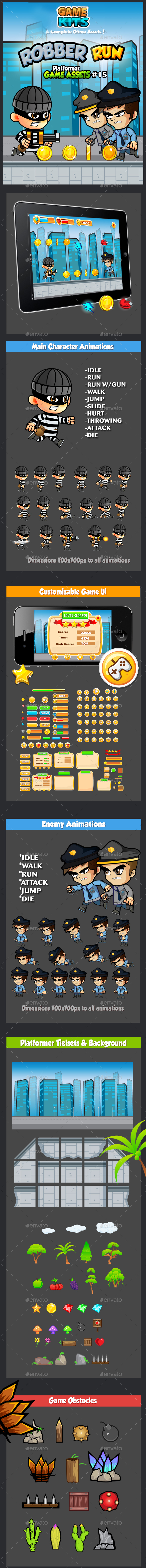 Robber Run Platformer Game Assets 15