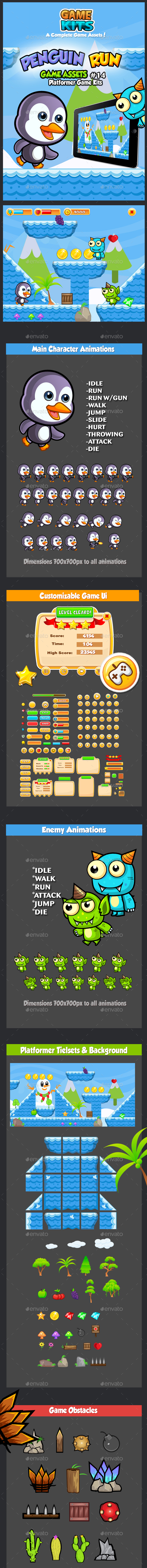 Penguin Run Platformer Game Assets 14